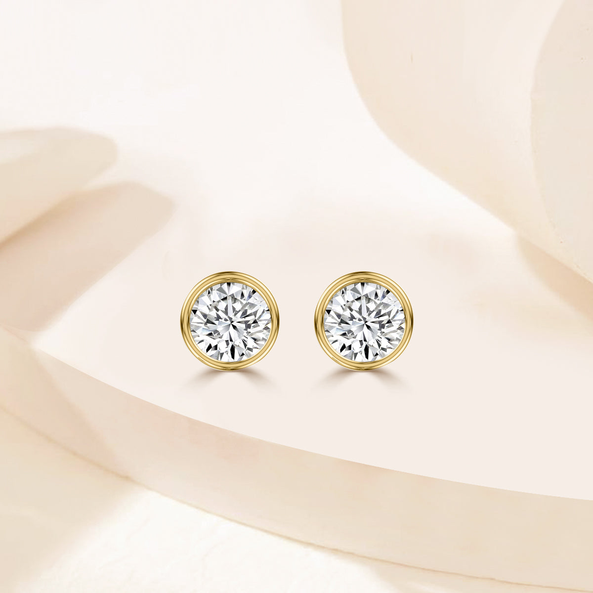 0.50 CTW Bezel-Set Martini Stud 14K Gold