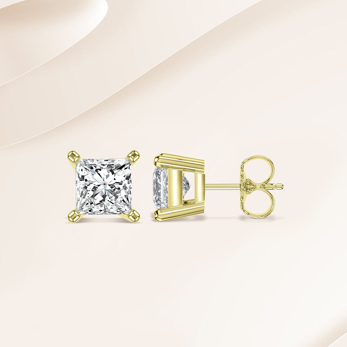 1 CTW Grown Diamond Stud Earrings in 14K Gold
