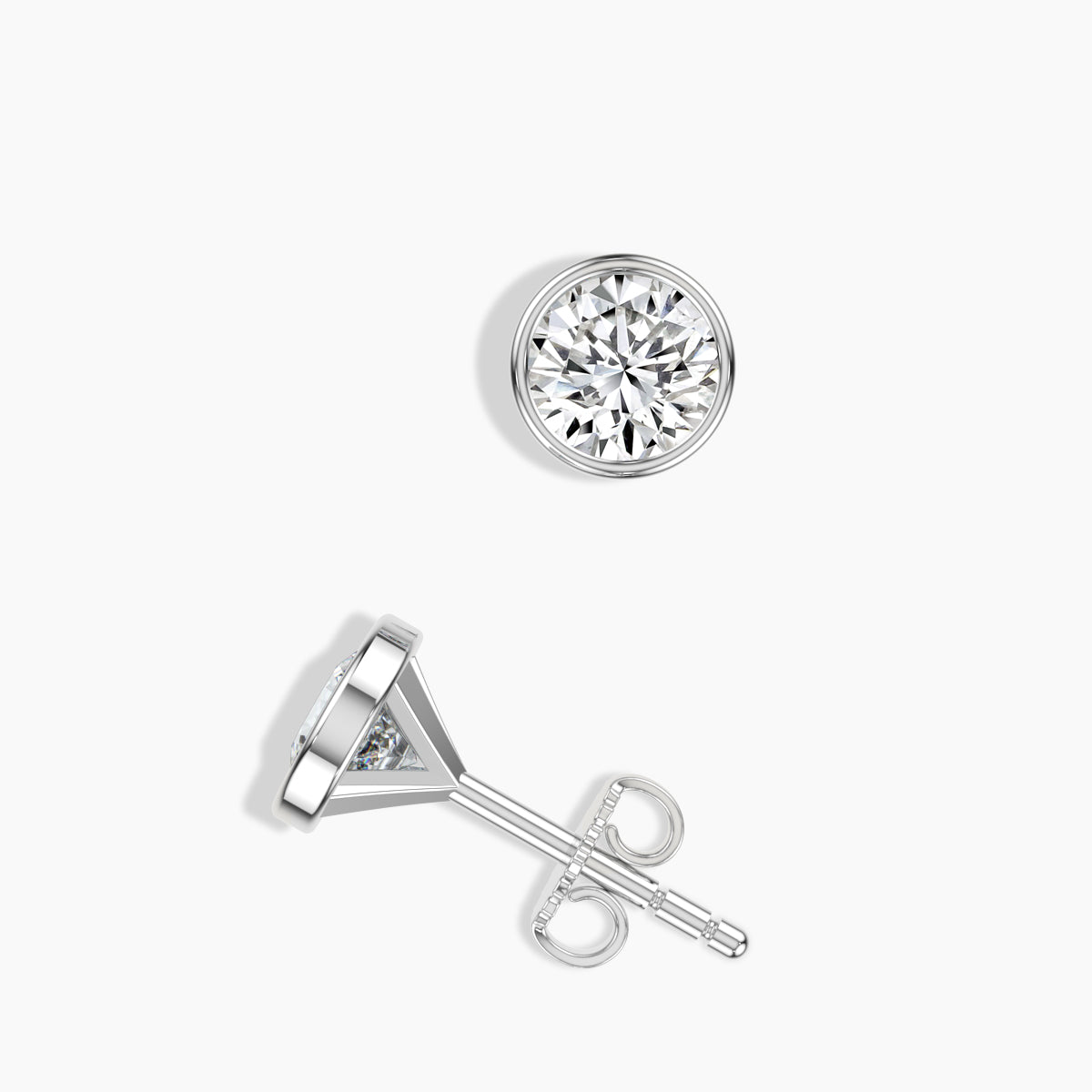 1.00 CTW Bezel-Set Martini Stud With Medium Push Back