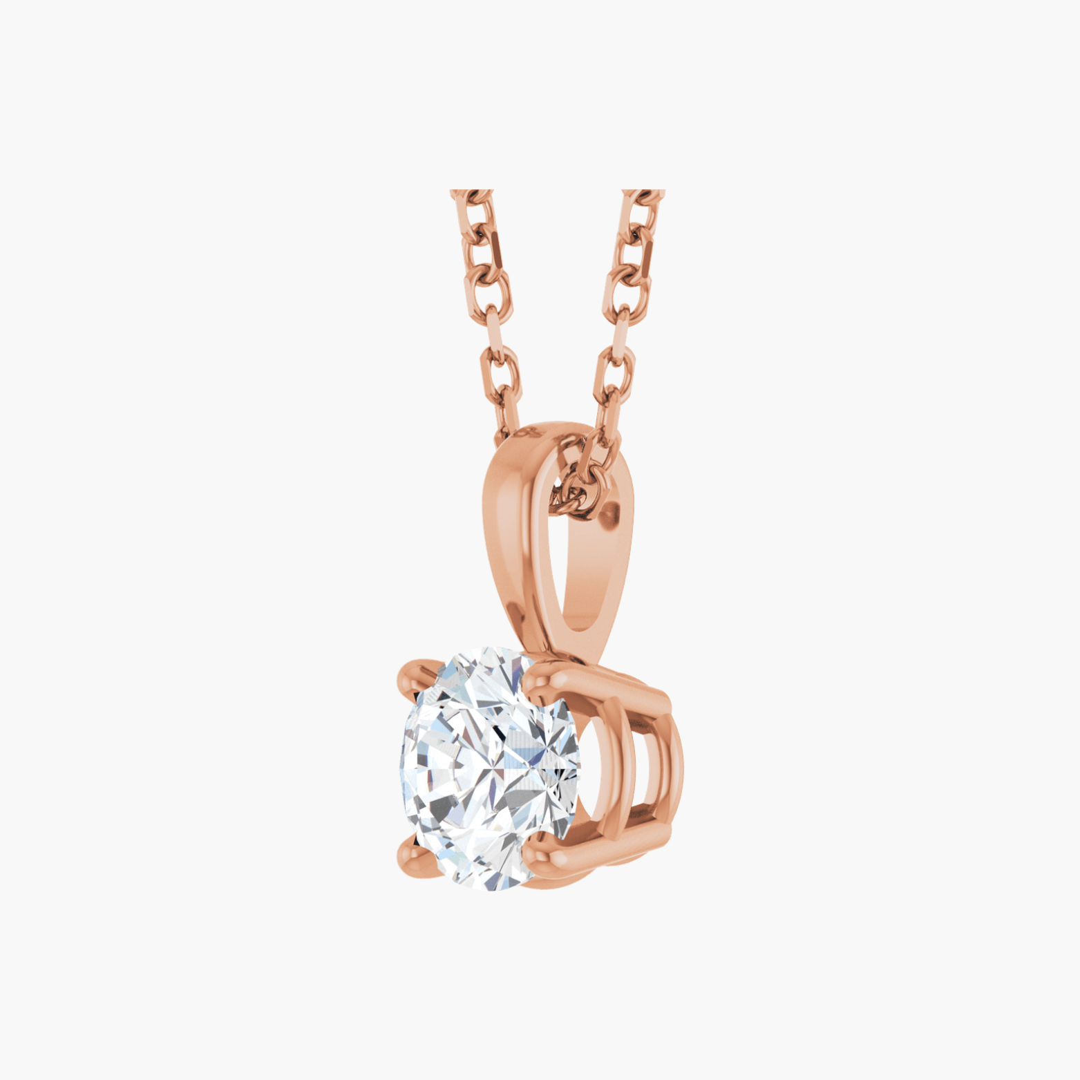 Lab Grown Diamond Solitaire Necklace in 14K Gold