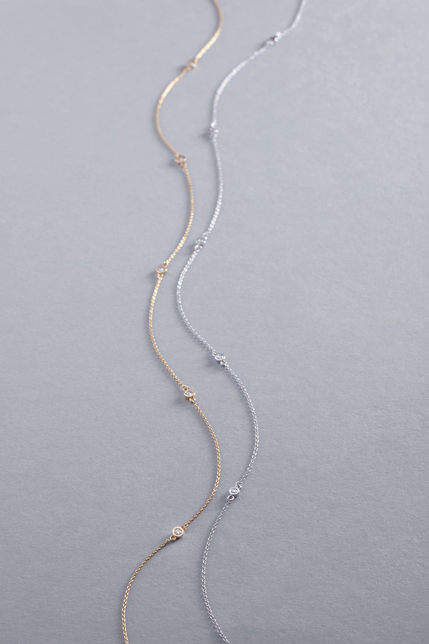 Lab Grown Diamond Station Necklace in 14K Gold