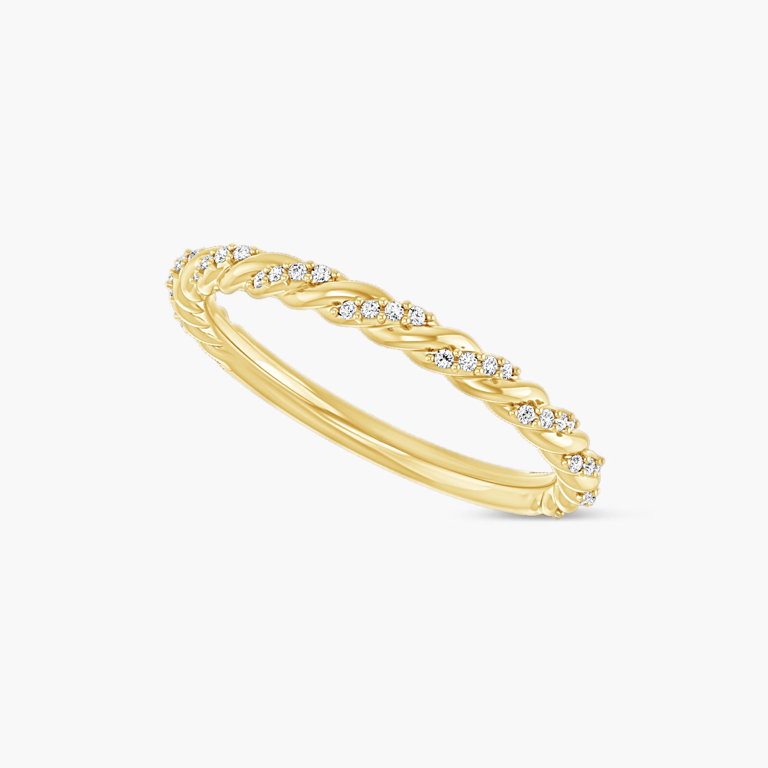 1/10 CTW Lab-Grown Diamond Pave Twisted Rope Band