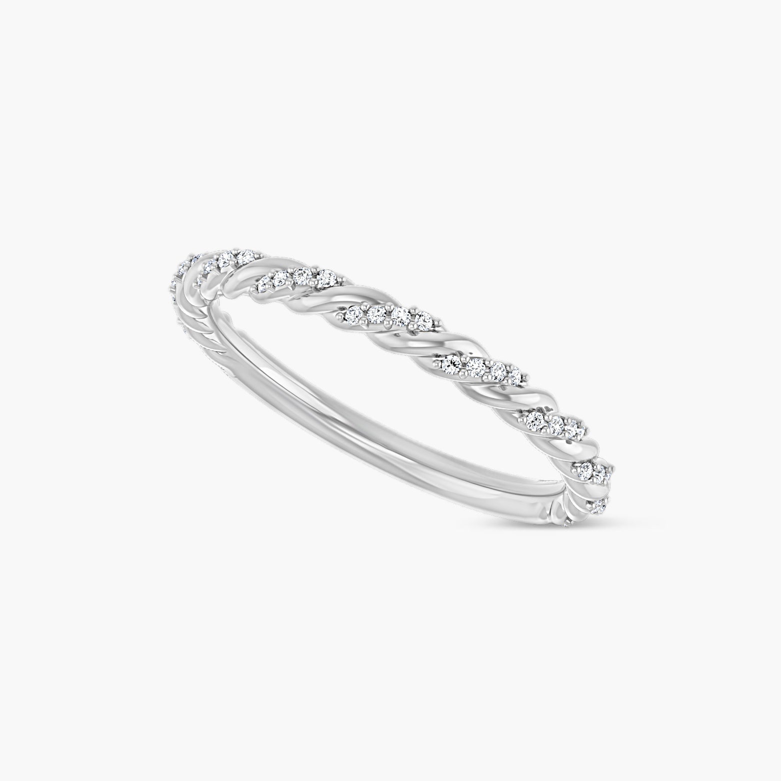 1/10 CTW Lab-Grown Diamond Pave Twisted Rope Band