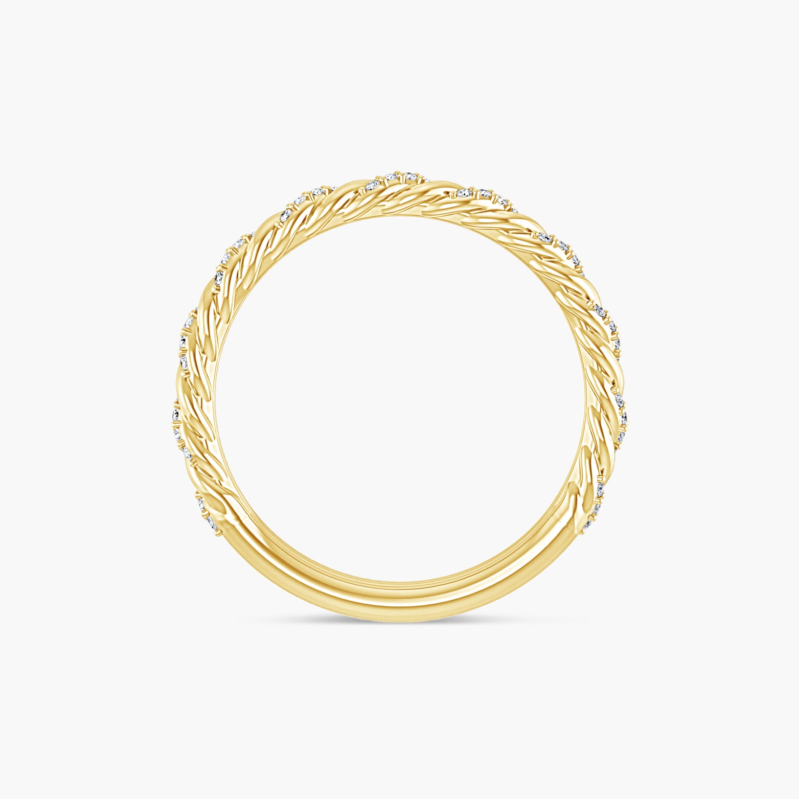 1/10 CTW Lab-Grown Diamond Pave Twisted Rope Band