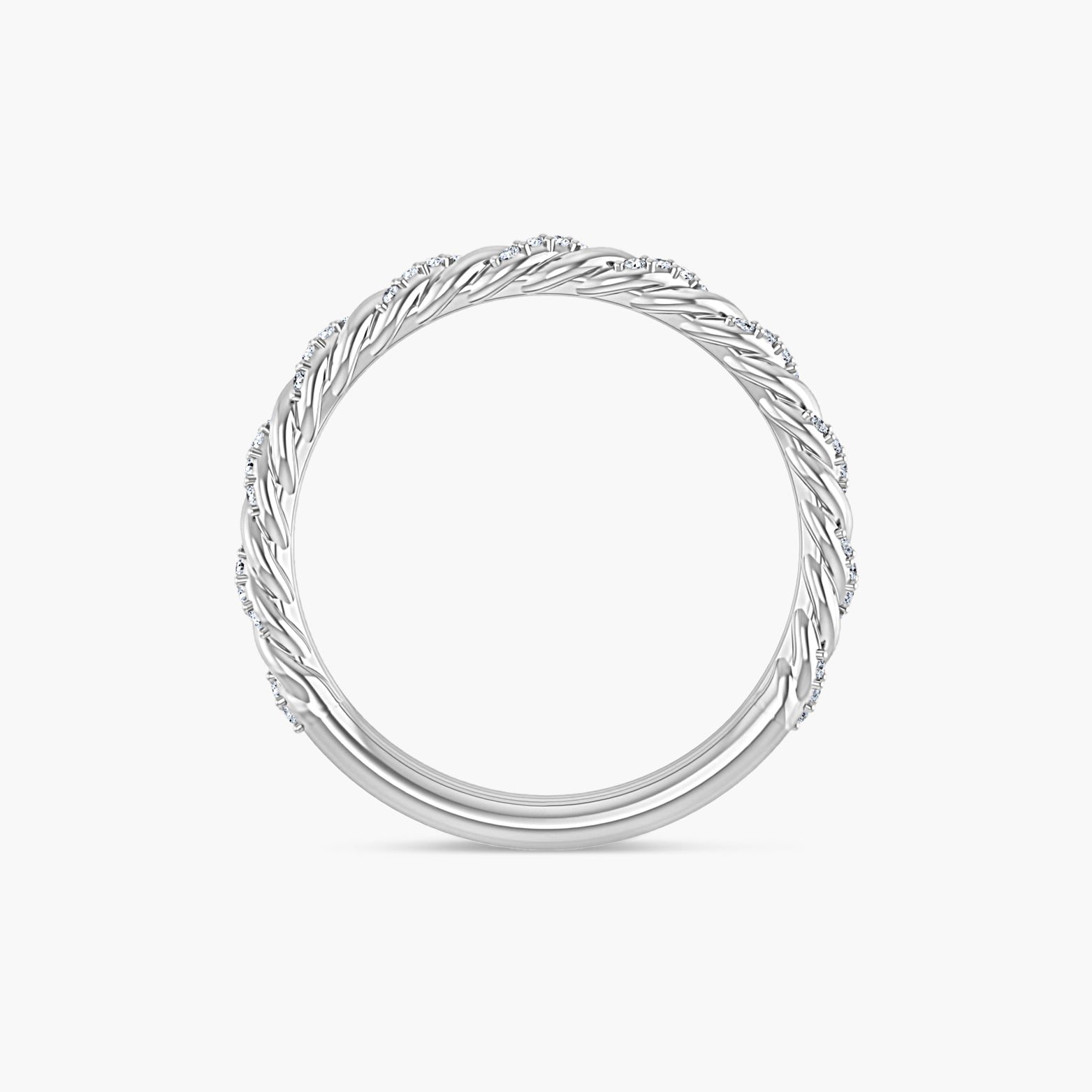 1/10 CTW Lab-Grown Diamond Pave Twisted Rope Band