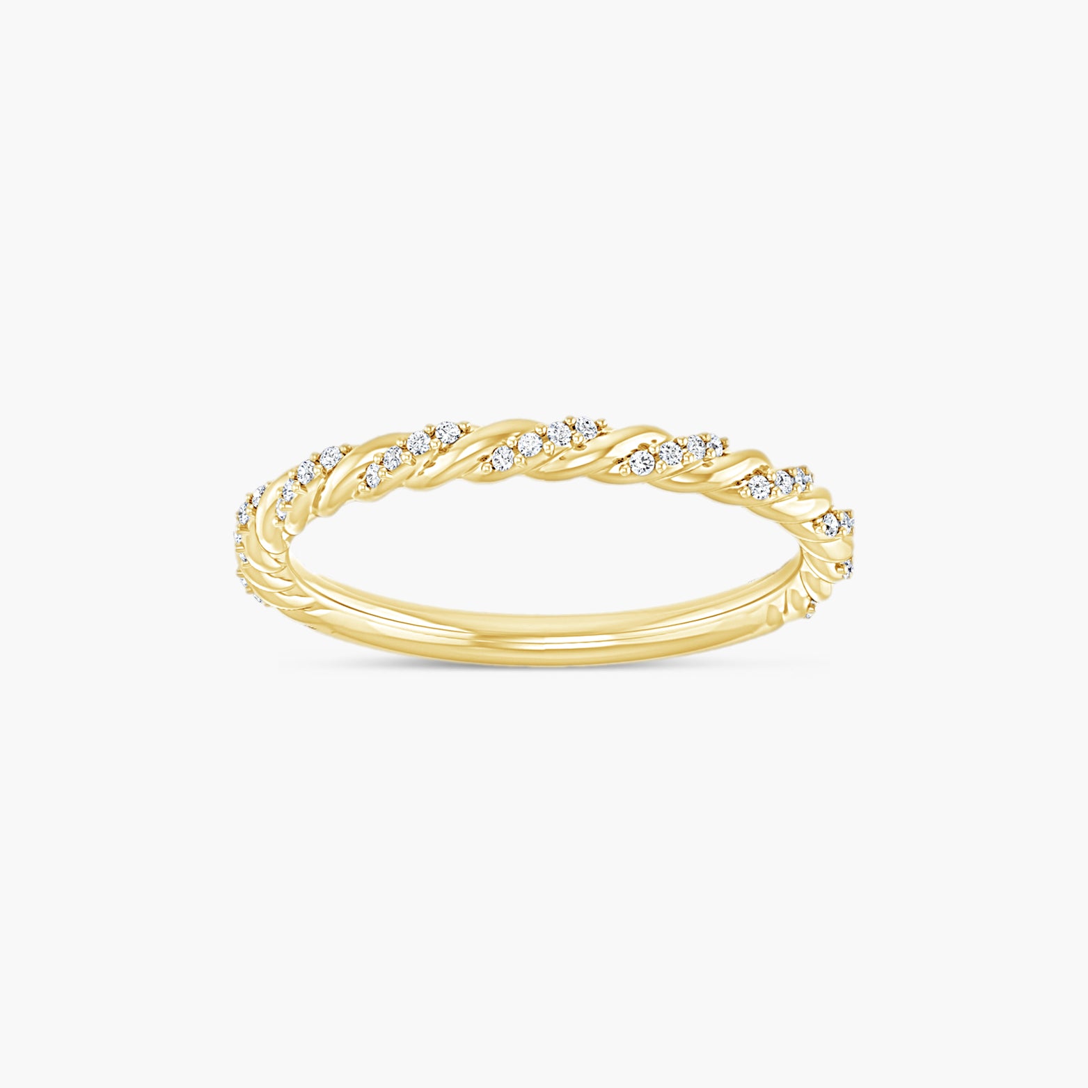 1/10 CTW Lab-Grown Diamond Pave Twisted Rope Band