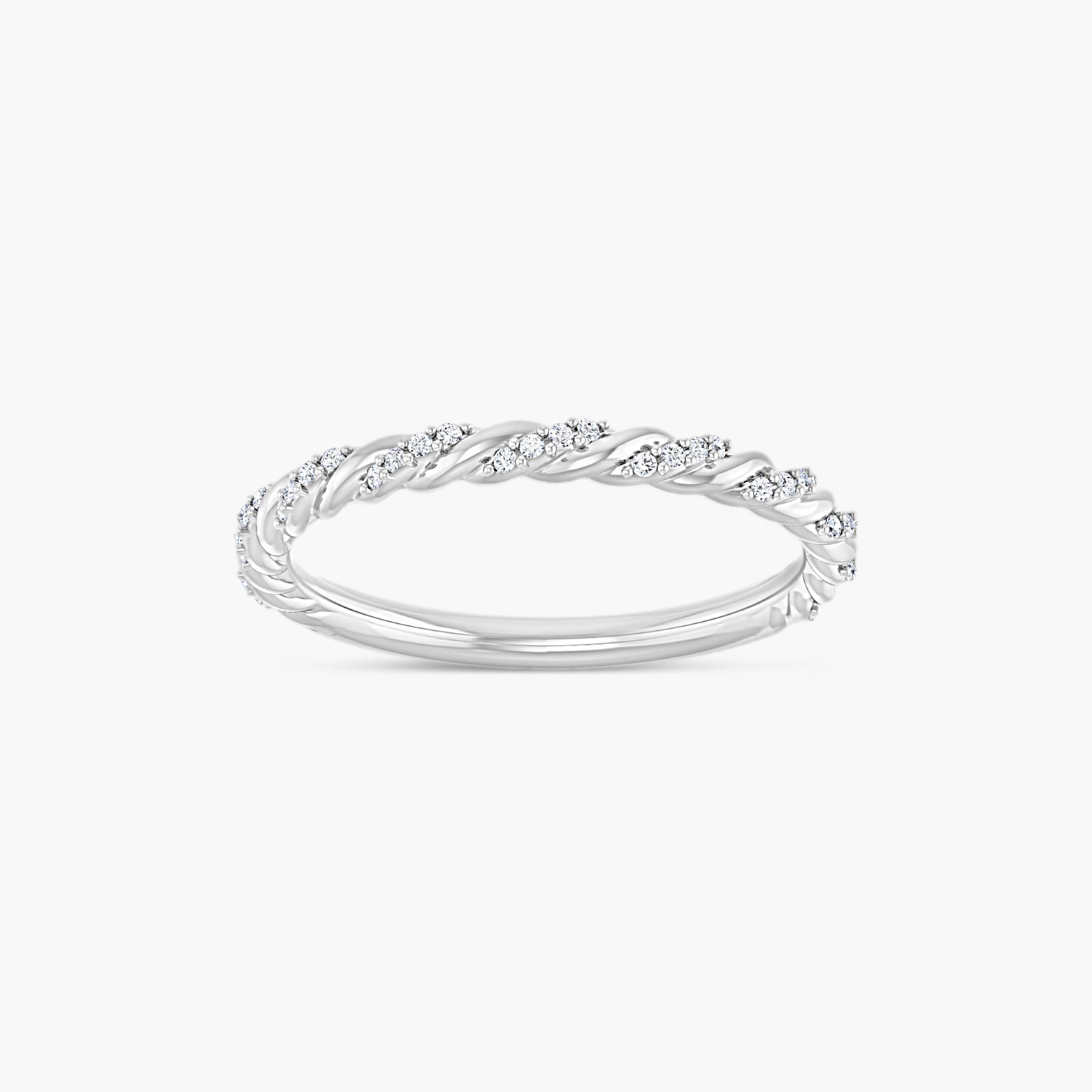 1/10 CTW Lab-Grown Diamond Pave Twisted Rope Band