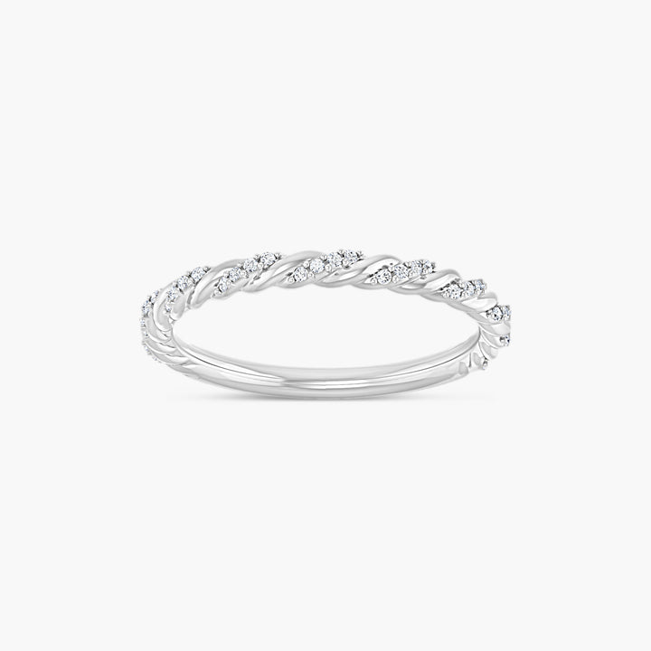 1/10 CTW Lab-Grown Diamond Pave Twisted Rope Band