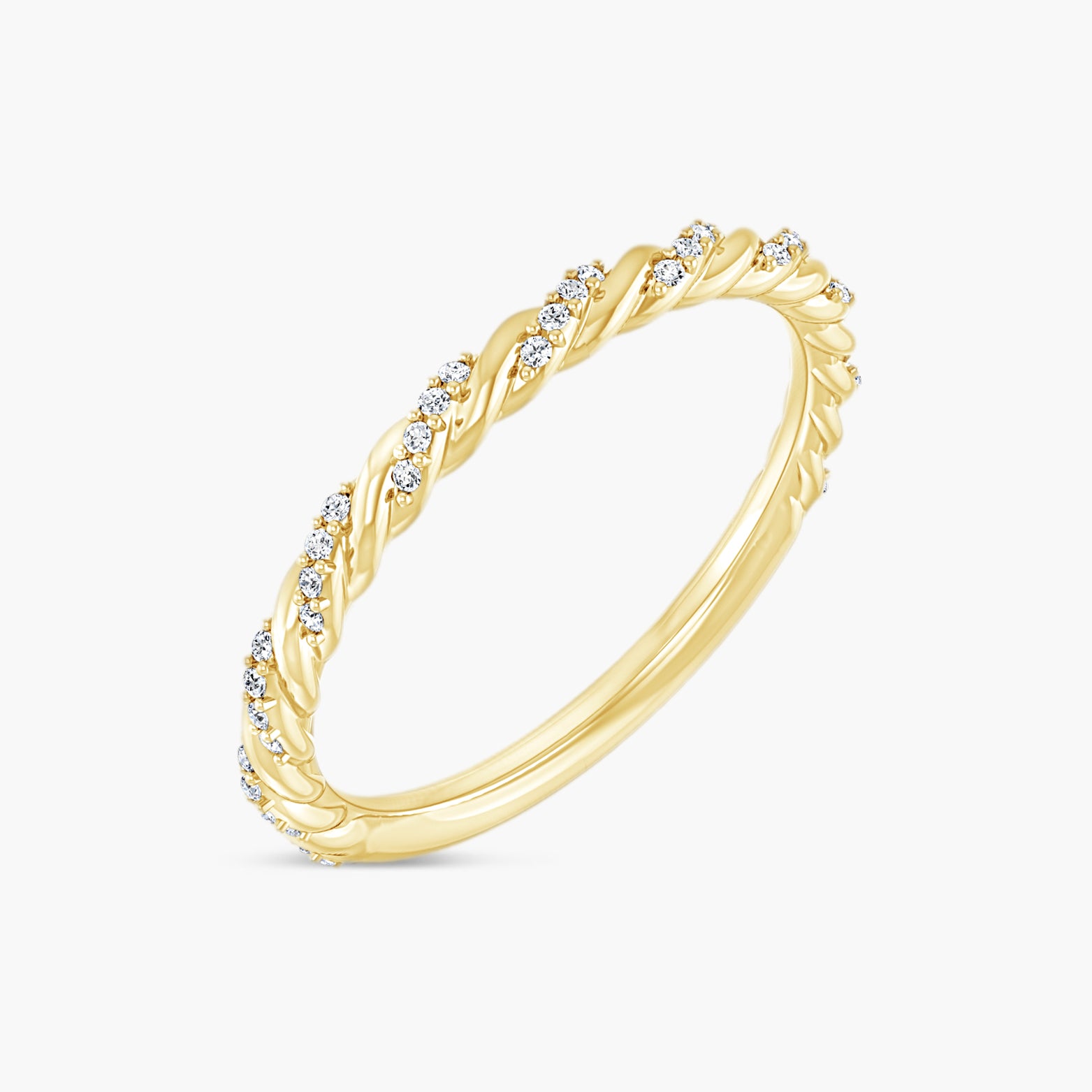 1/10 CTW Lab-Grown Diamond Pave Twisted Rope Band