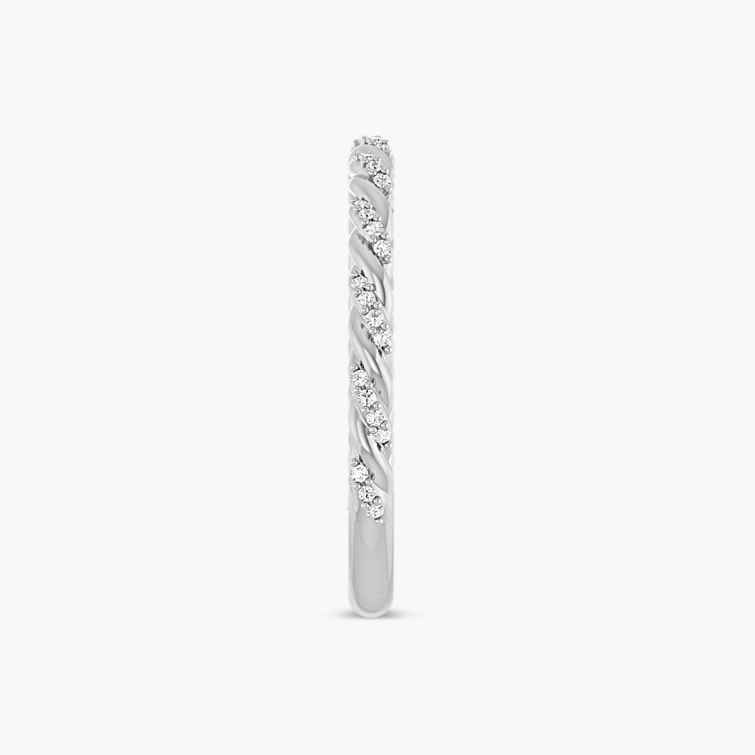 1/10 CTW Lab-Grown Diamond Pave Twisted Rope Band