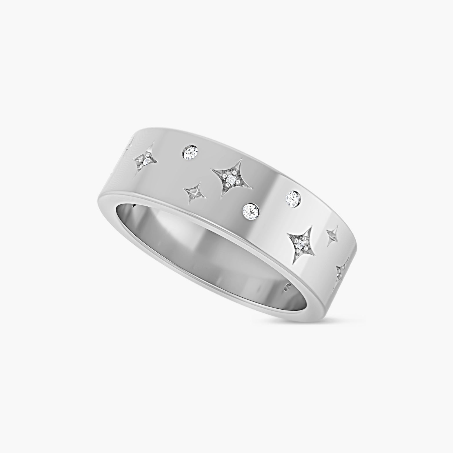 1/8 CTW Natural Diamond Star Accented Band