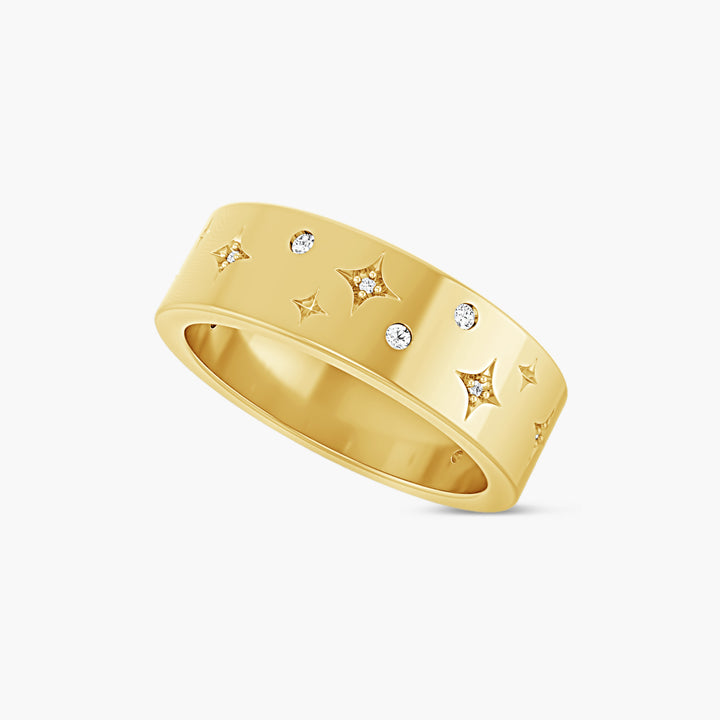 1/8 CTW Natural Diamond Star Accented Band