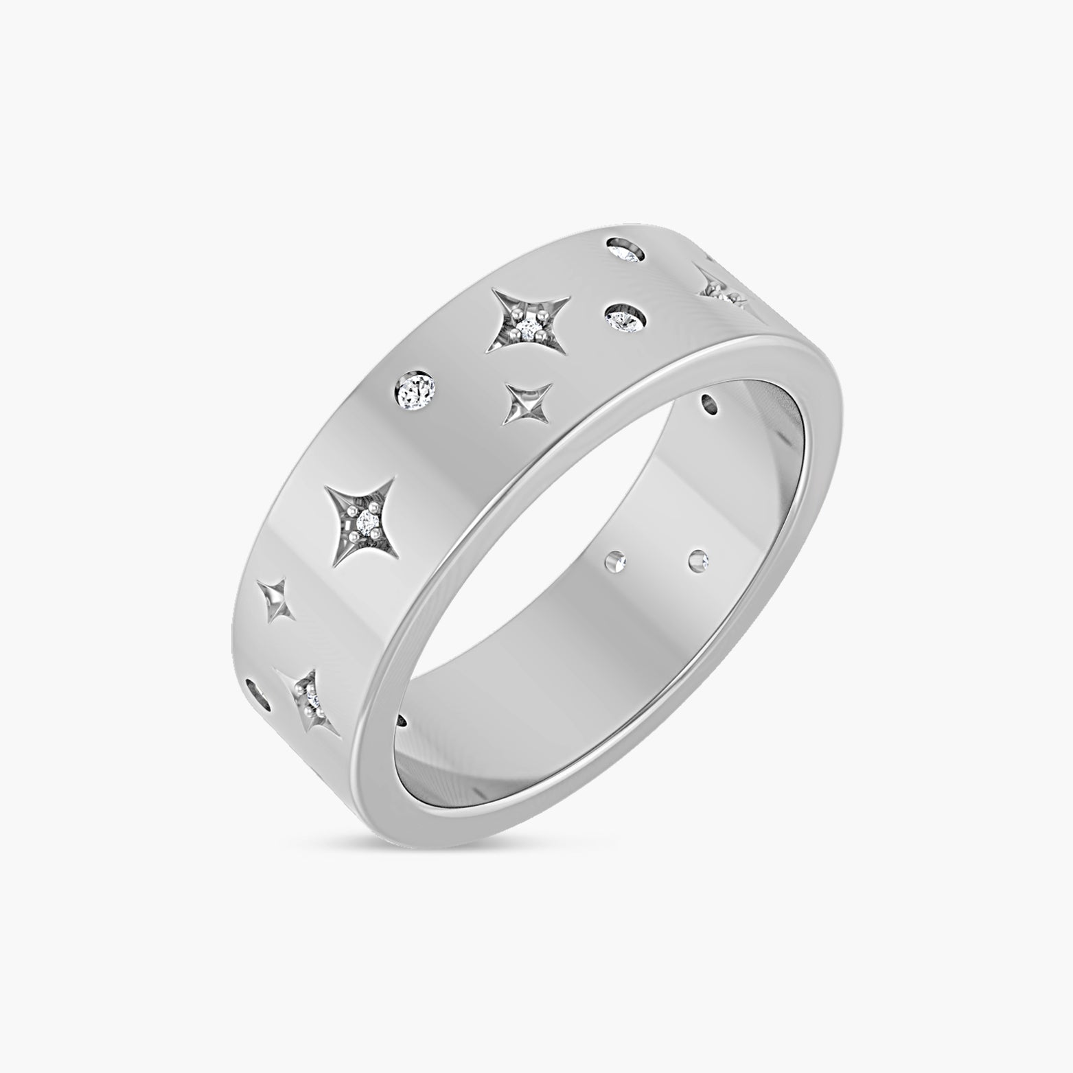 1/8 CTW Natural Diamond Star Accented Band