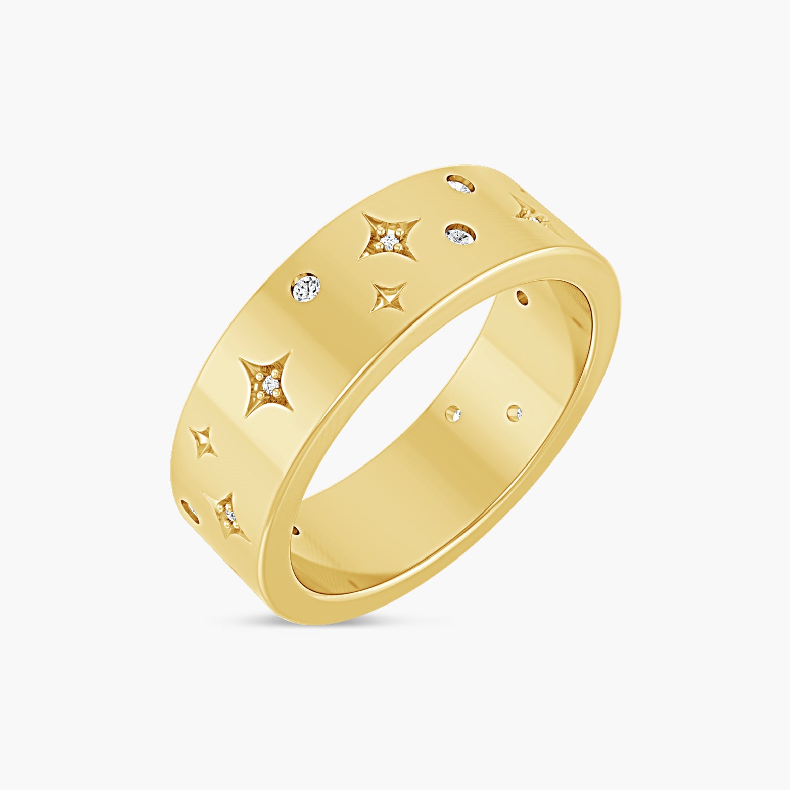 1/8 CTW Natural Diamond Star Accented Band