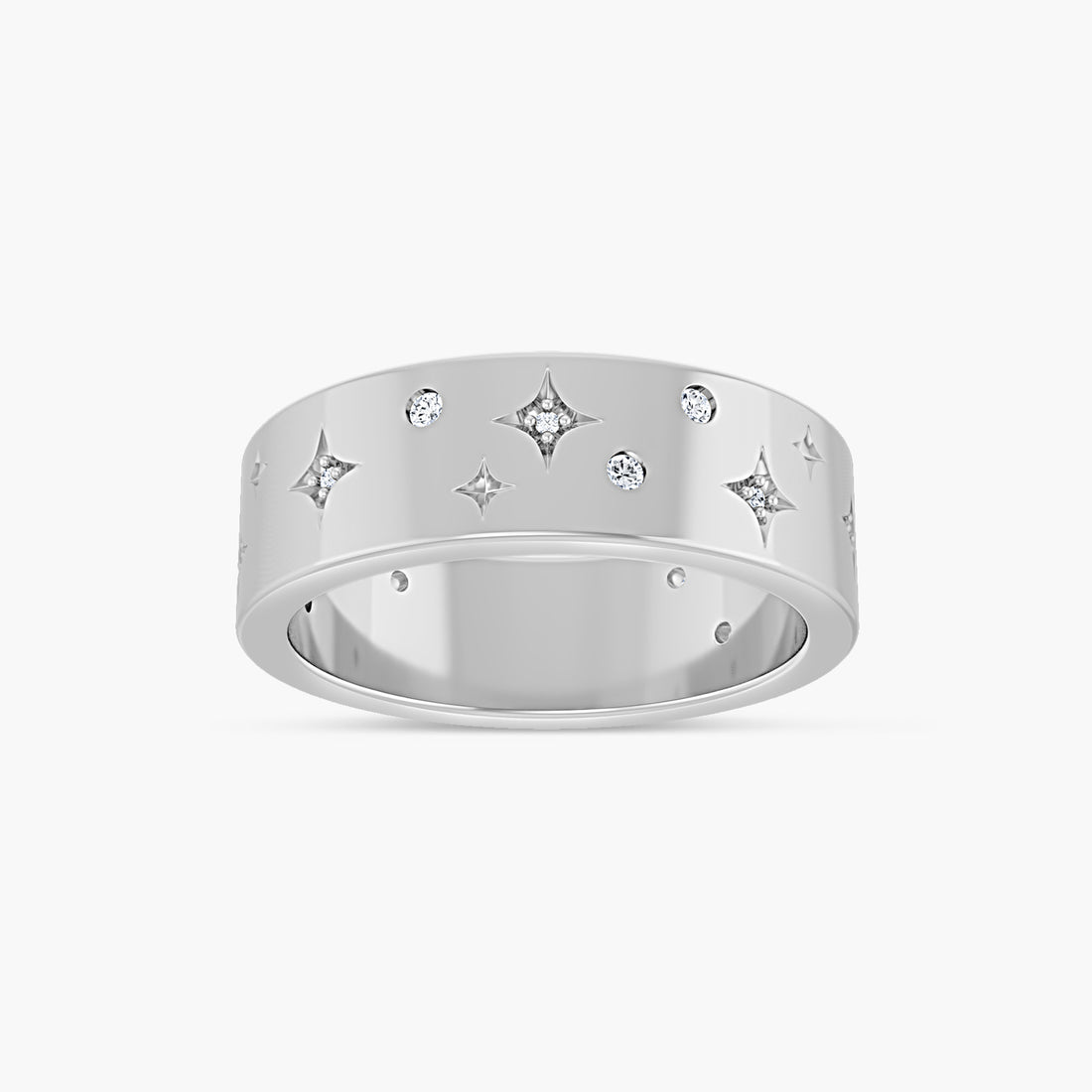 1/8 CTW Natural Diamond Star Accented Band