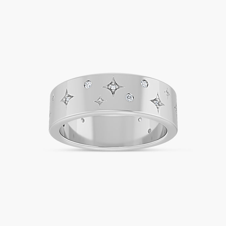 1/8 CTW Natural Diamond Star Accented Band