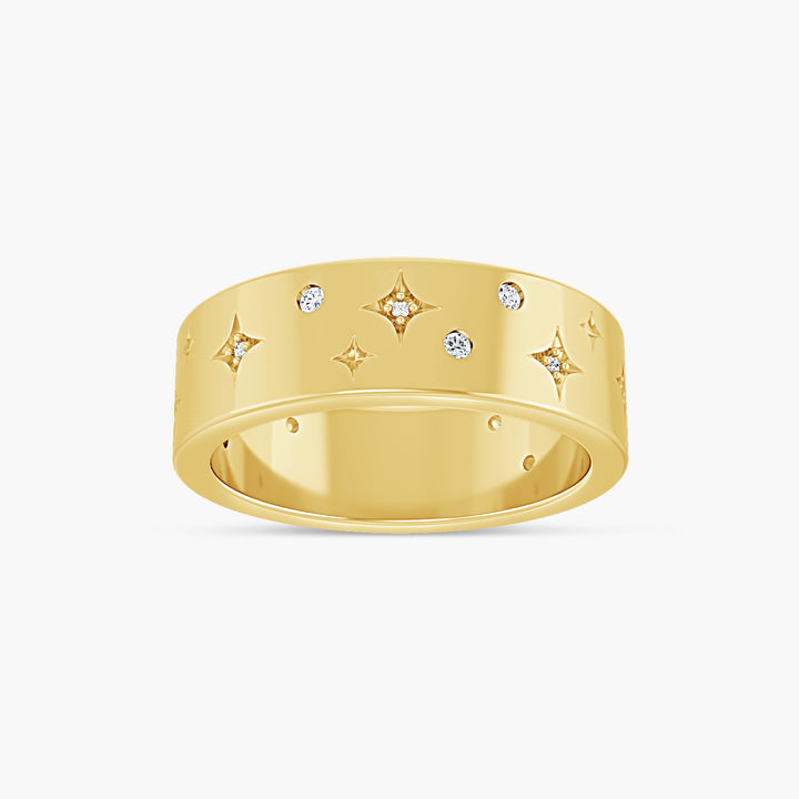 1/8 CTW Natural Diamond Star Accented Band