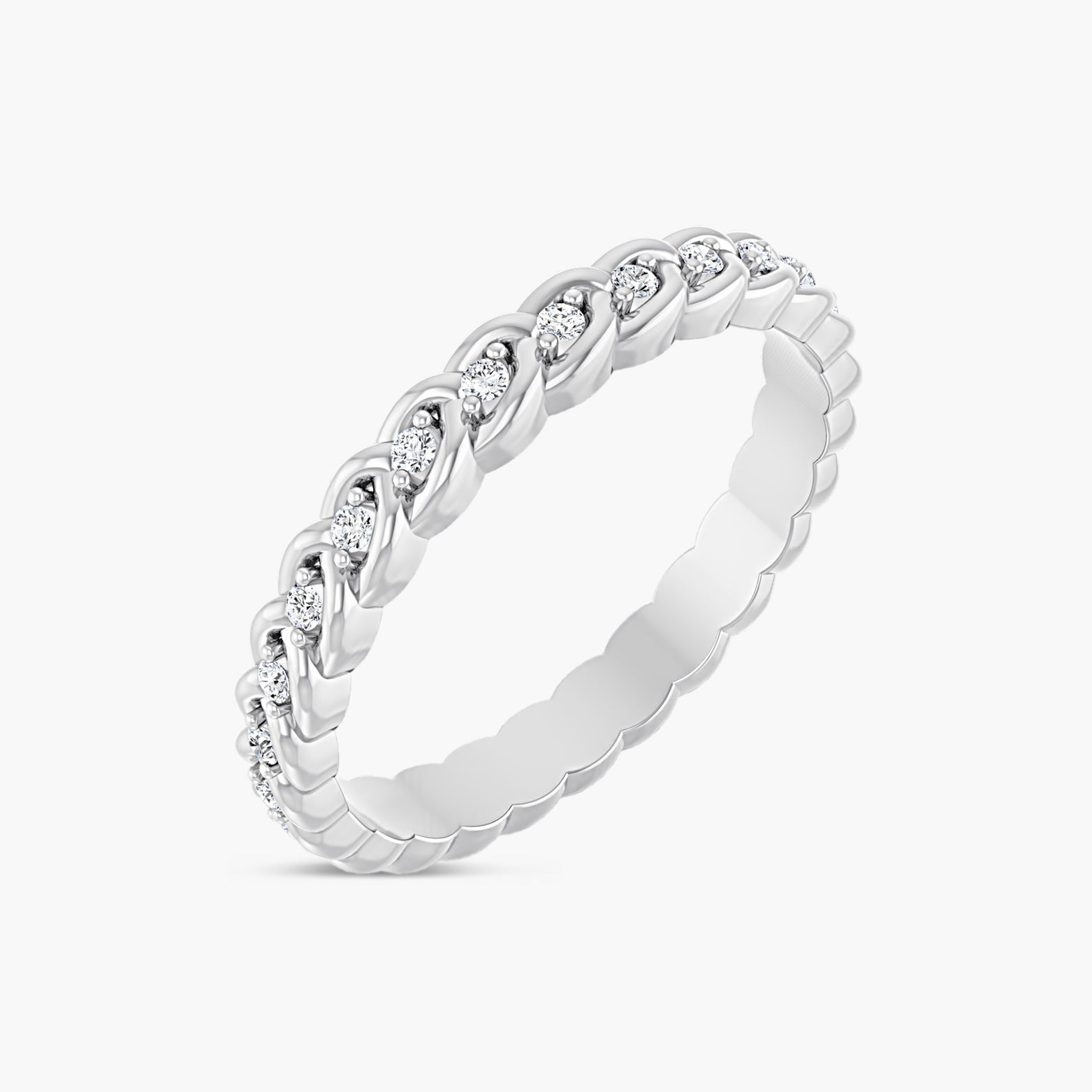 1/5 CTW Lab-Grown Diamond Rope Eternity Band