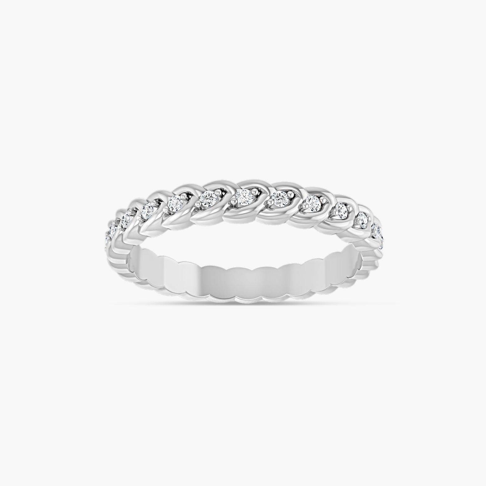 1/5 CTW Lab-Grown Diamond Rope Eternity Band