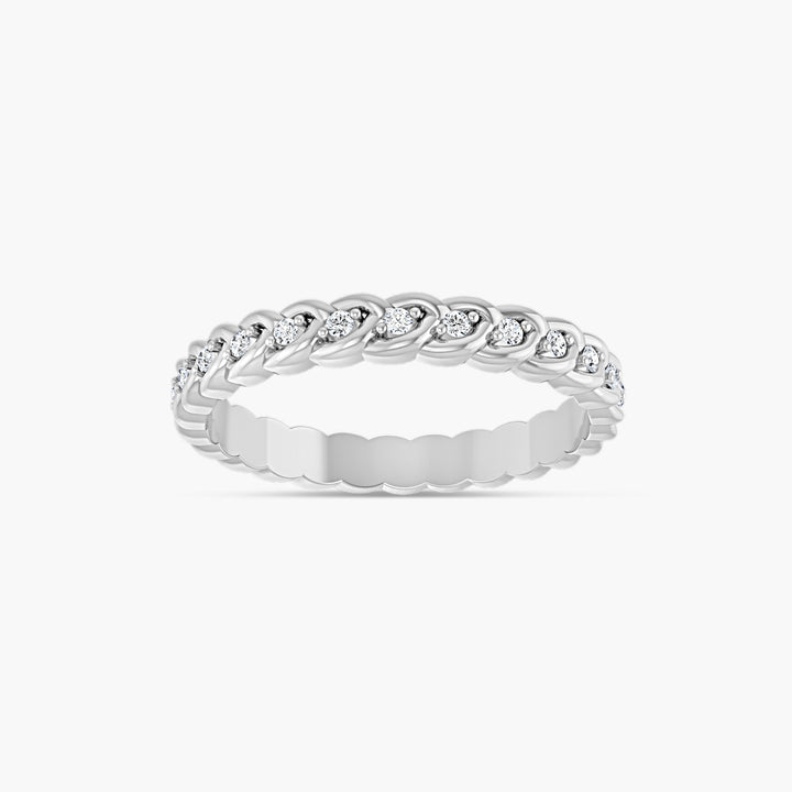 1/5 CTW Lab-Grown Diamond Rope Eternity Band