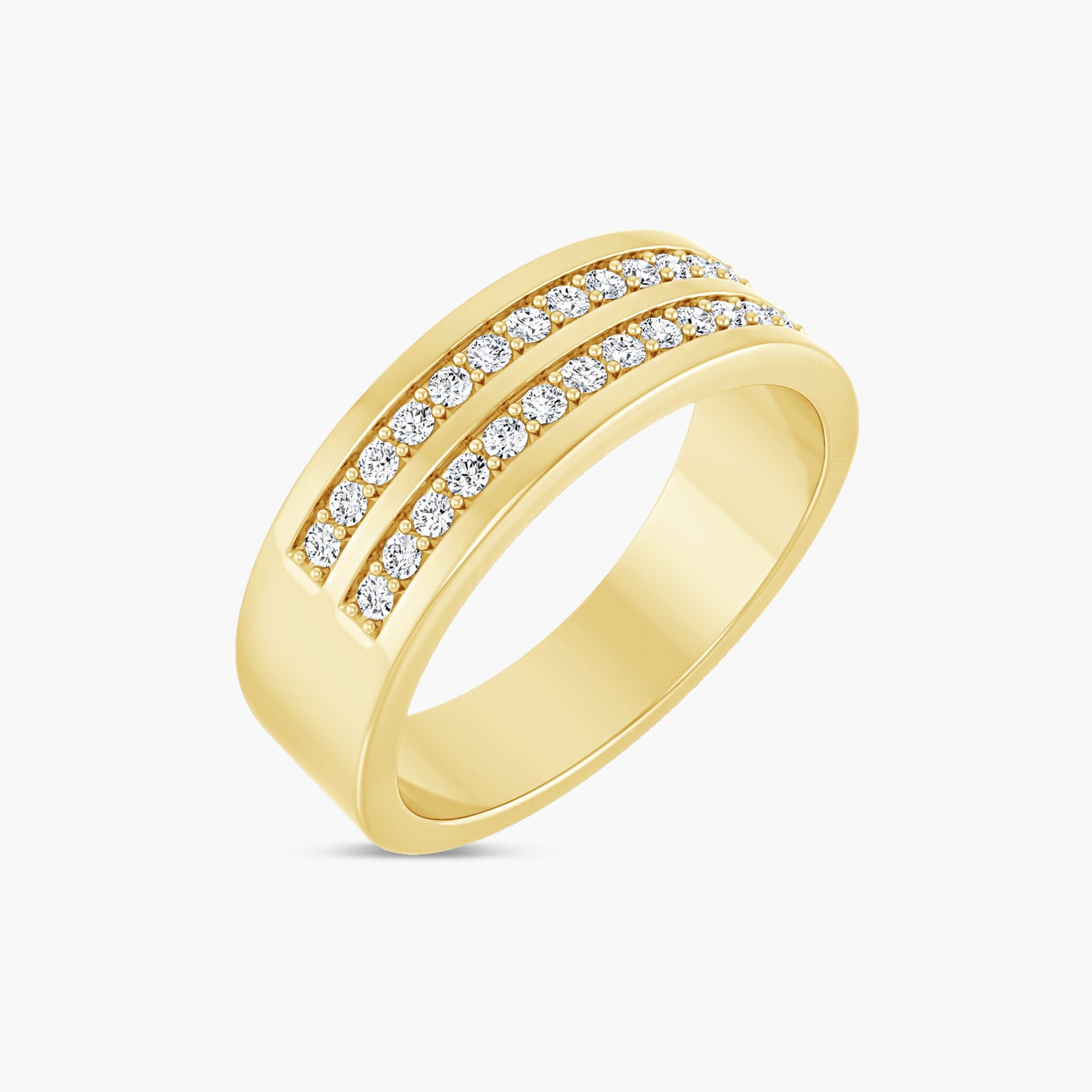 3/8 CTW Lab-Grown Diamond Double Row Tapered Band
