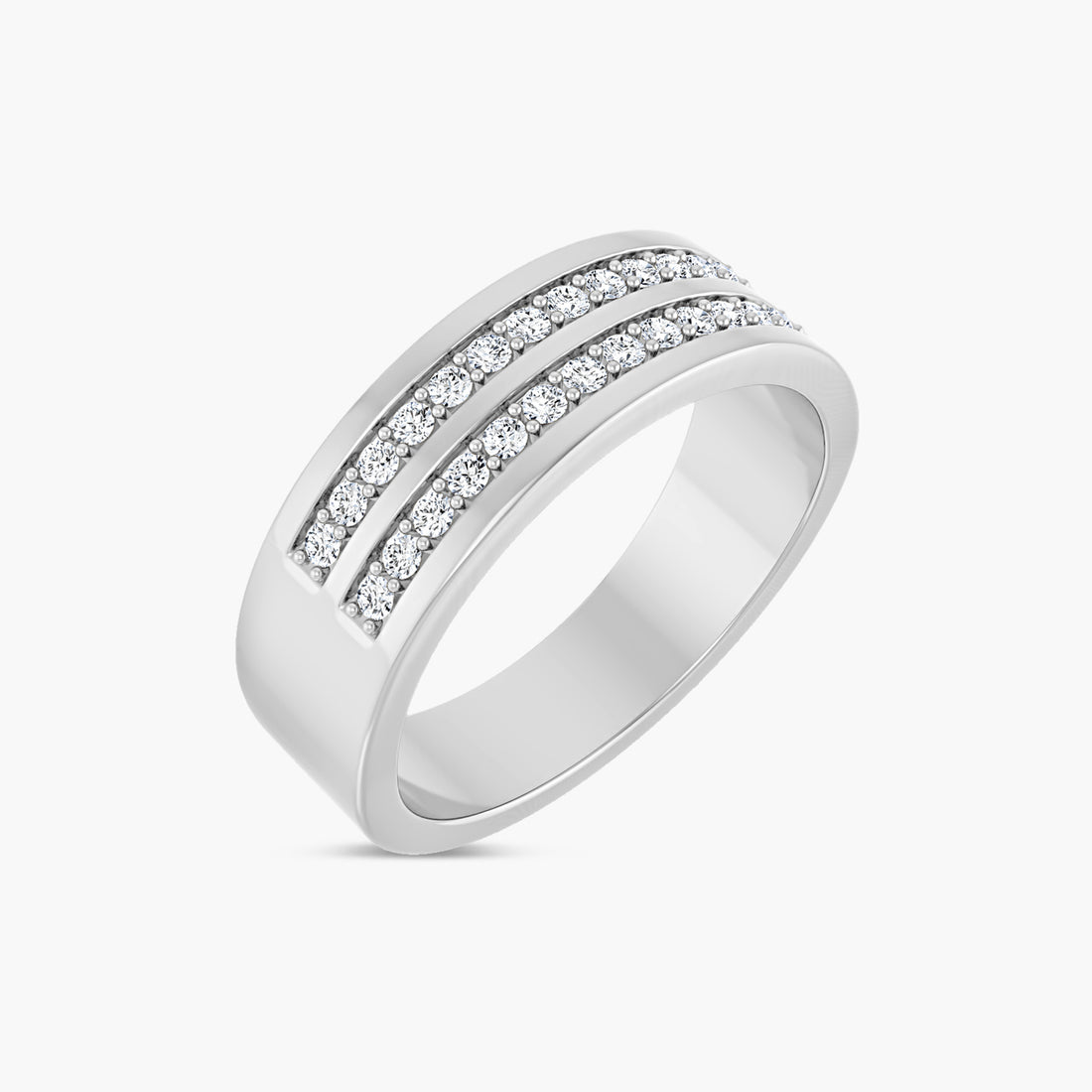3/8 CTW Lab-Grown Diamond Double Row Tapered Band
