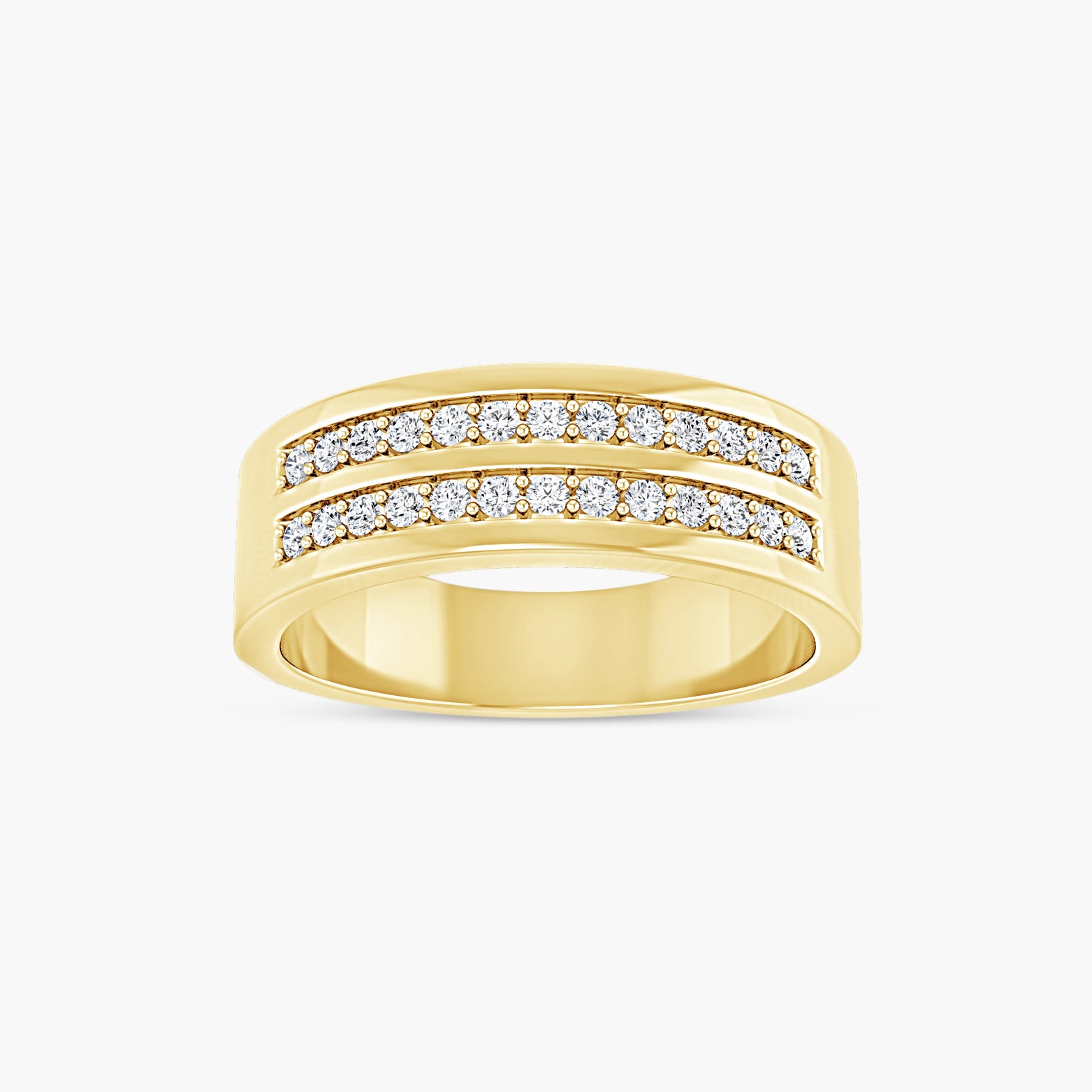3/8 CTW Lab-Grown Diamond Double Row Tapered Band