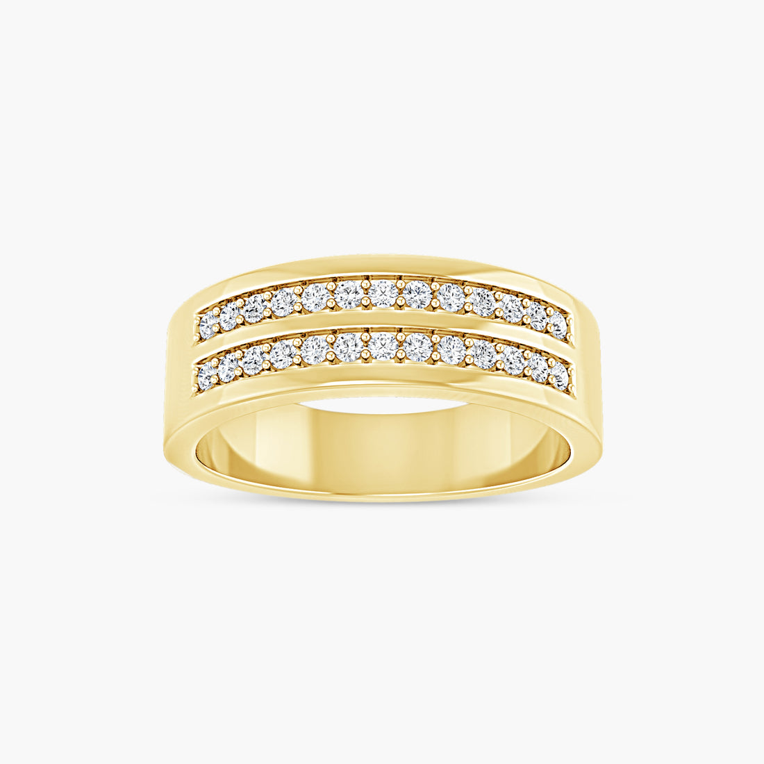 3/8 CTW Lab-Grown Diamond Double Row Tapered Band