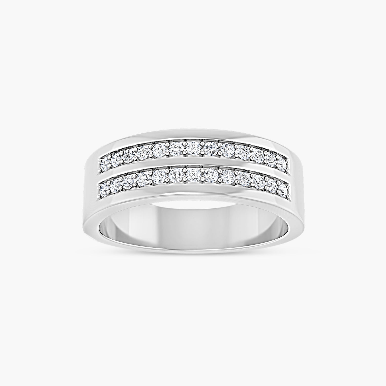 3/8 CTW Lab-Grown Diamond Double Row Tapered Band