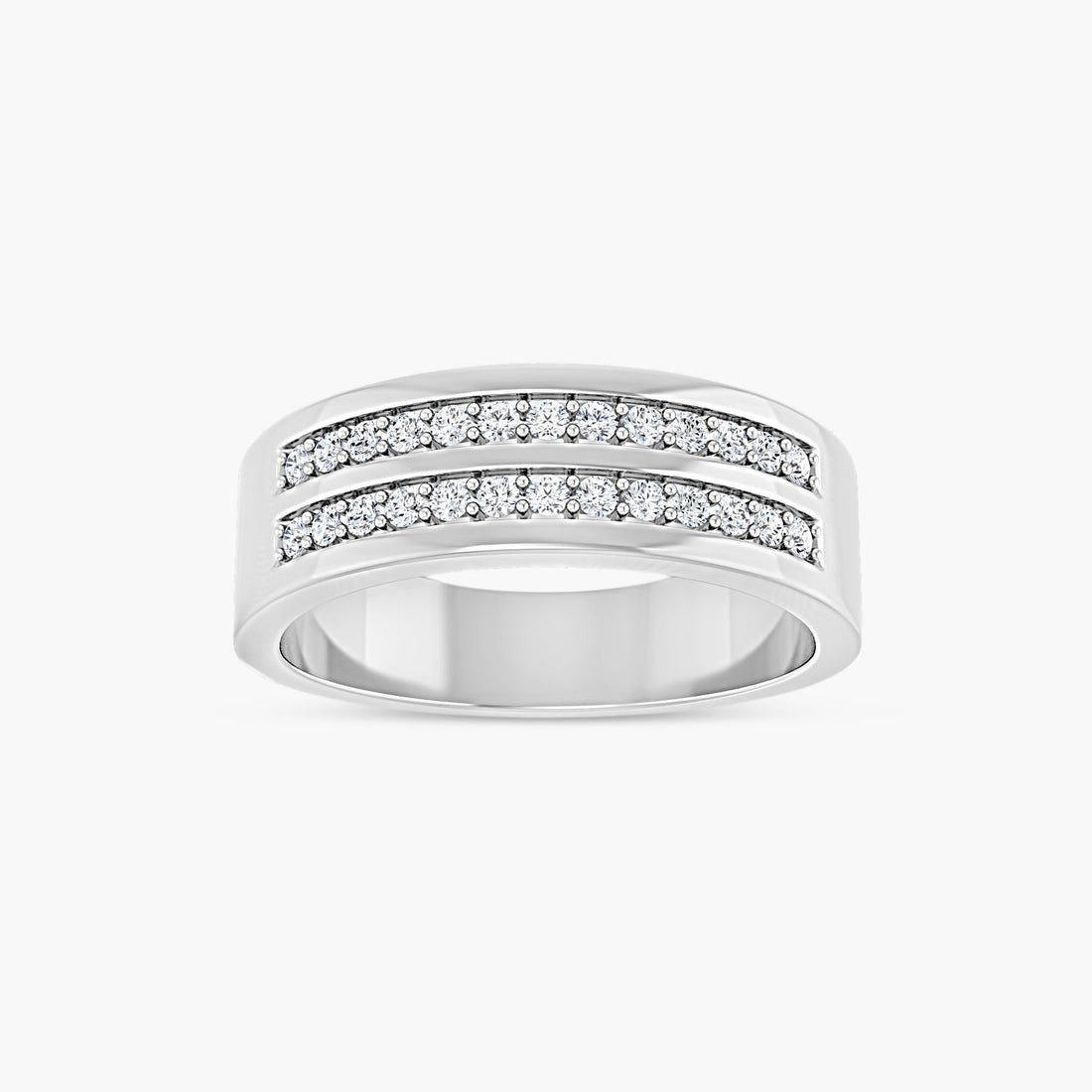 3/8 CTW Lab-Grown Diamond Double Row Tapered Band