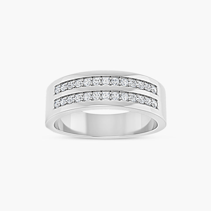 3/8 CTW Lab-Grown Diamond Double Row Tapered Band