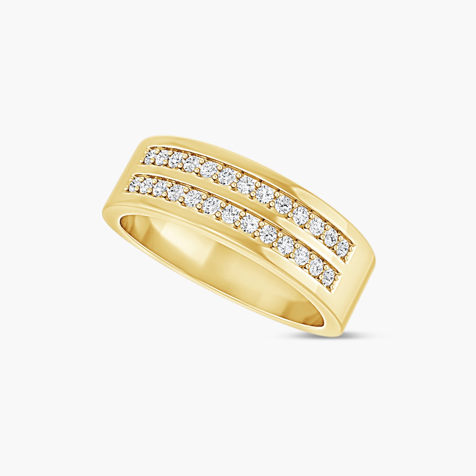 3/8 CTW Lab-Grown Diamond Double Row Tapered Band