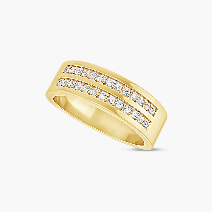 3/8 CTW Lab-Grown Diamond Double Row Tapered Band