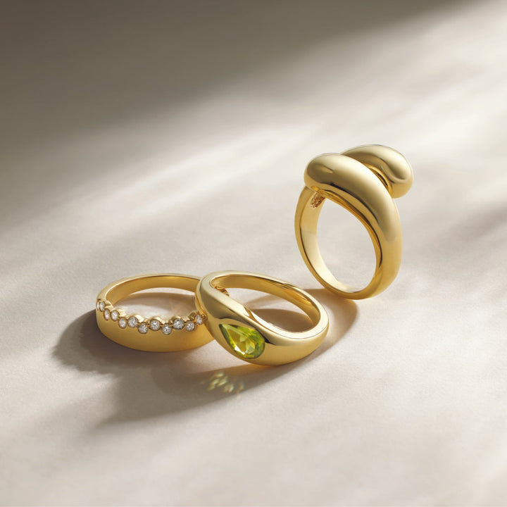 14K Gold Natural Peridot Ring