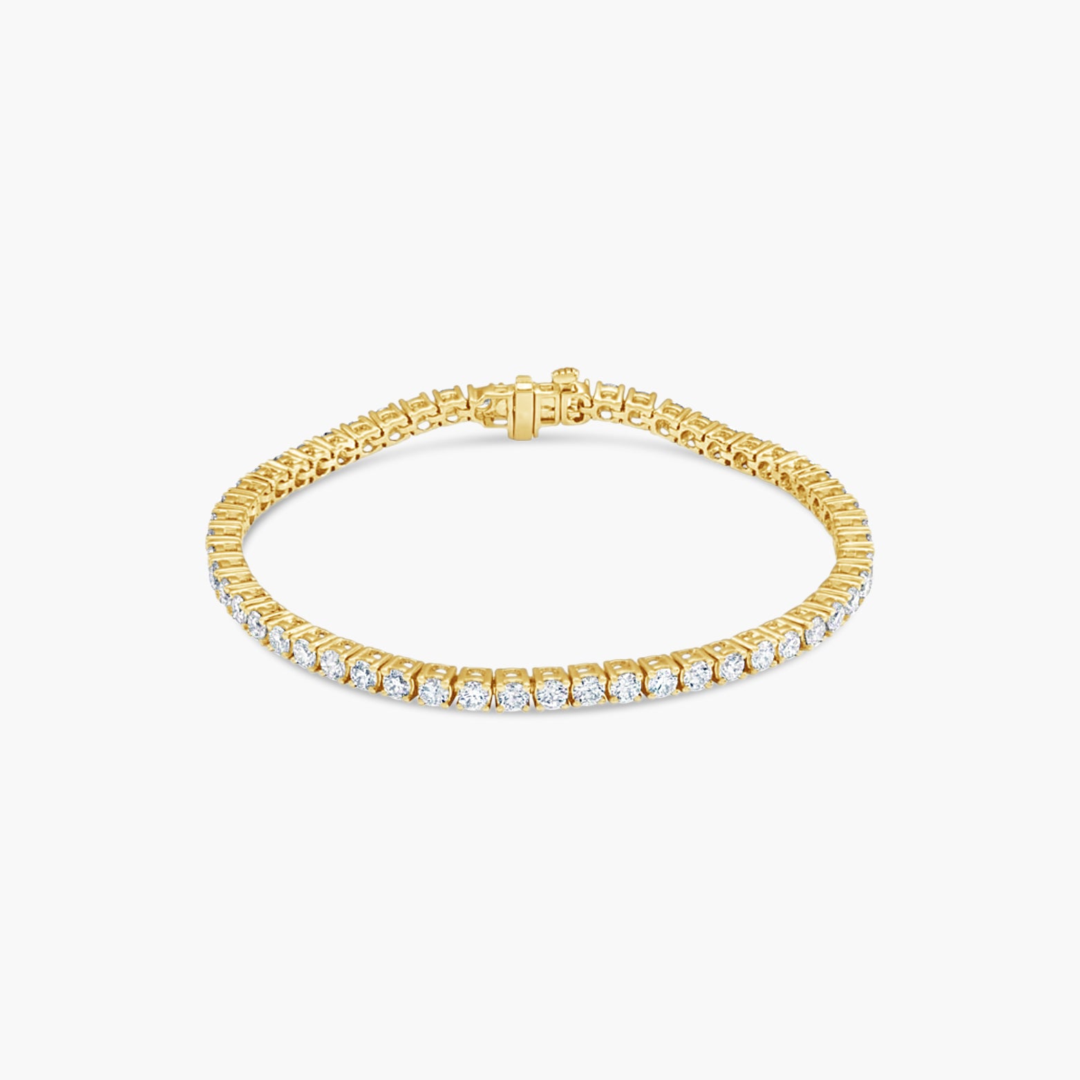 10 CTW Classic Diamond Tennis (DE, VVS2) – 14K Yellow Gold