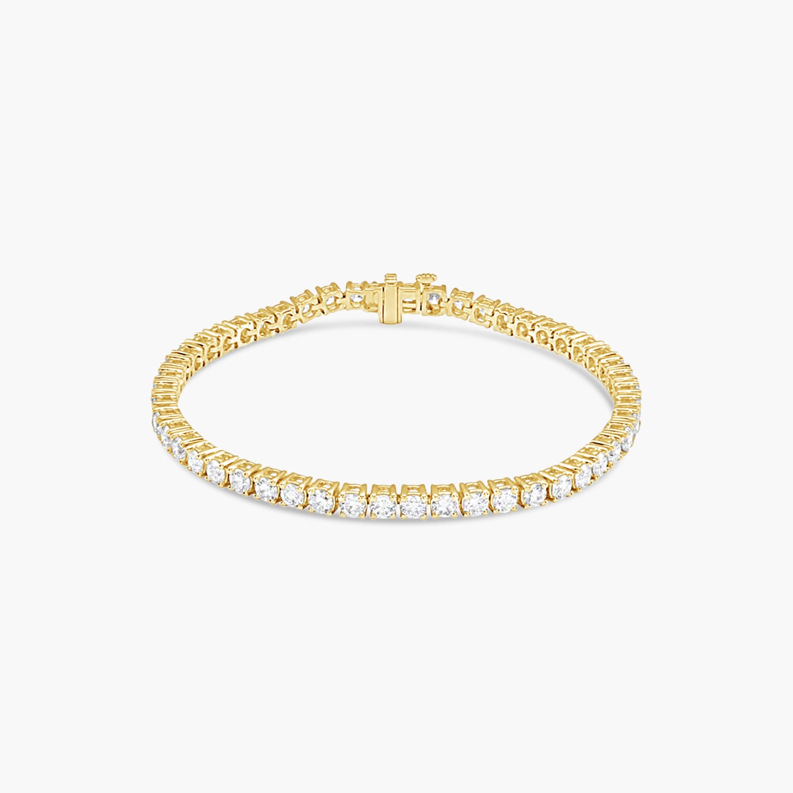 10 CTW Classic Diamond Tennis (DE, VVS2) – 14K Yellow Gold
