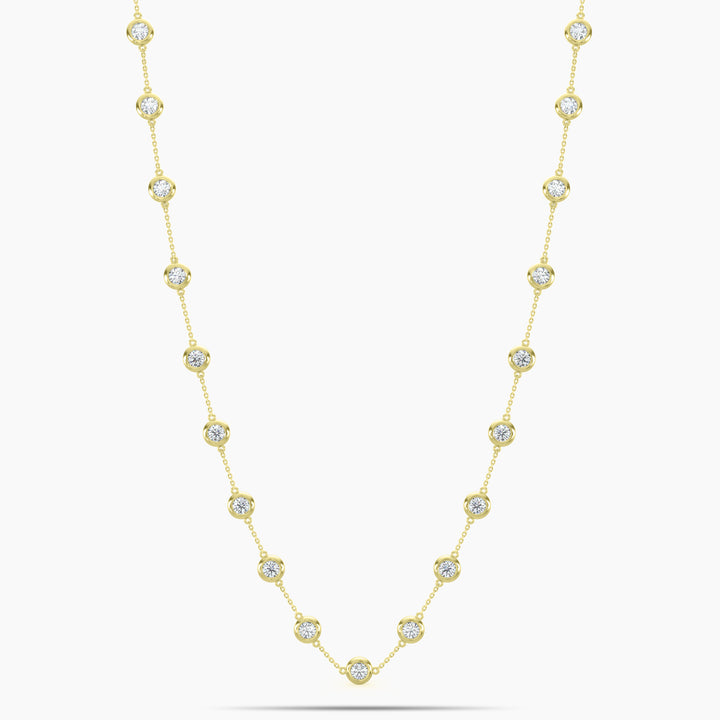 Classic 1.00 CTW Diamond Station Necklace With 19 Stones