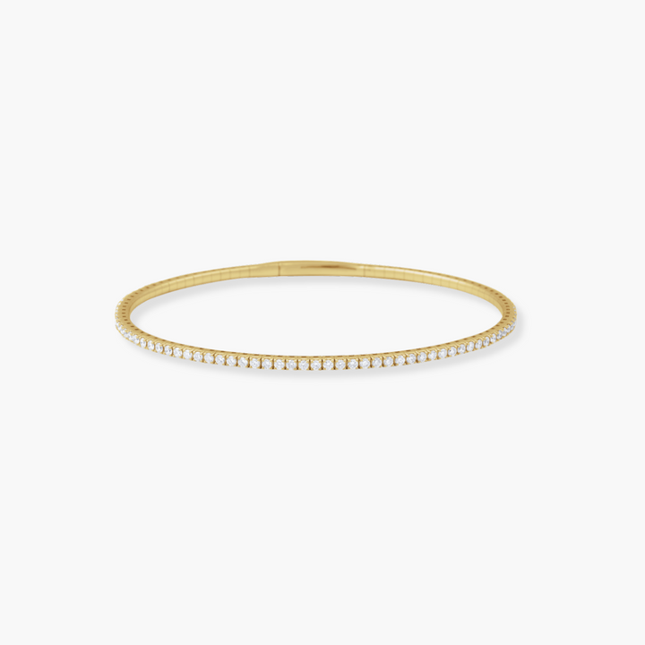 2.00 CTW Lab Grown Diamond Flexible Bangle Bracelet in 14K Gold