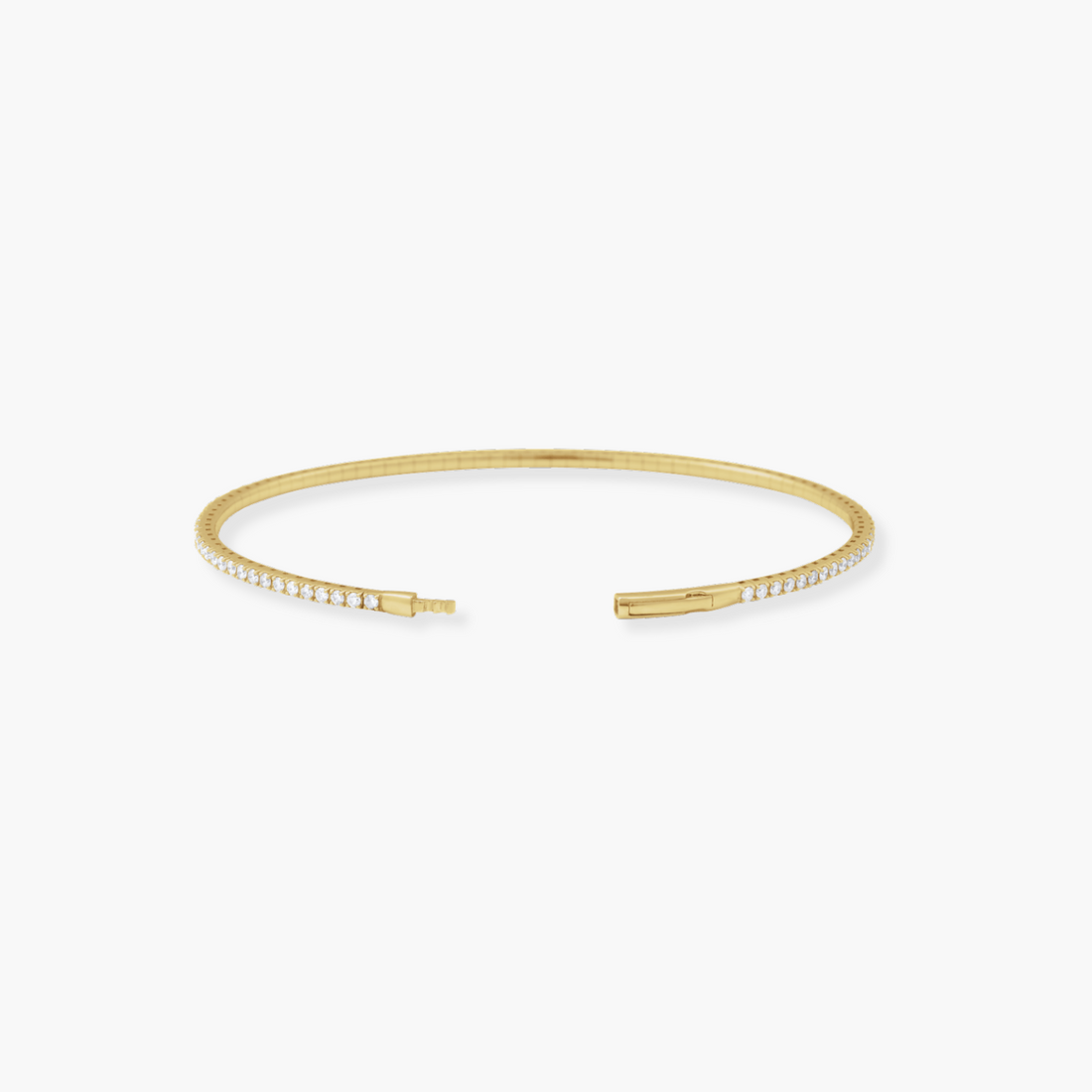 2.00 CTW Lab Grown Diamond Flexible Bangle Bracelet in 14K Gold