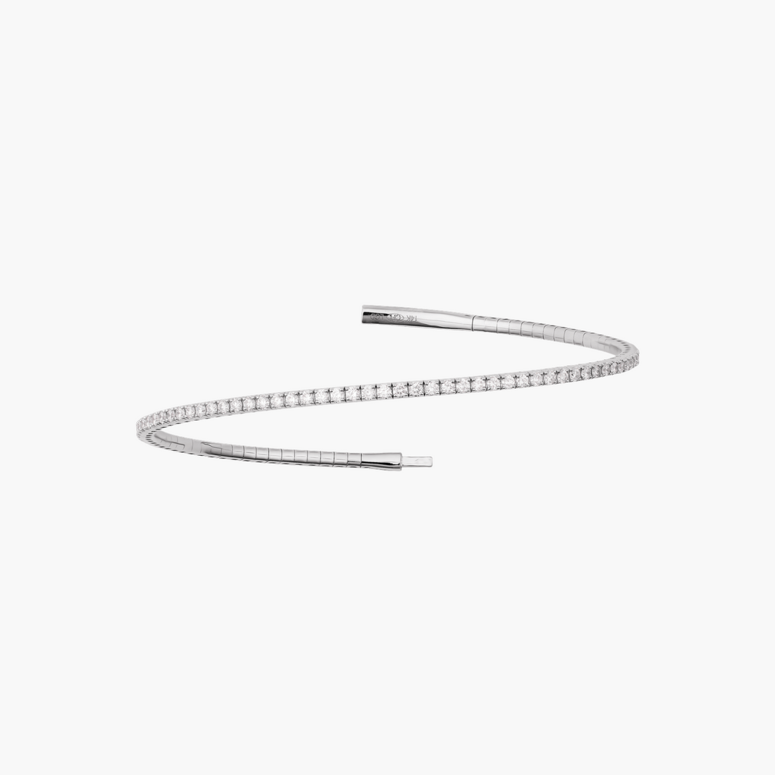 2.00 CTW Lab Grown Diamond Flexible Bangle Bracelet in 14K Gold