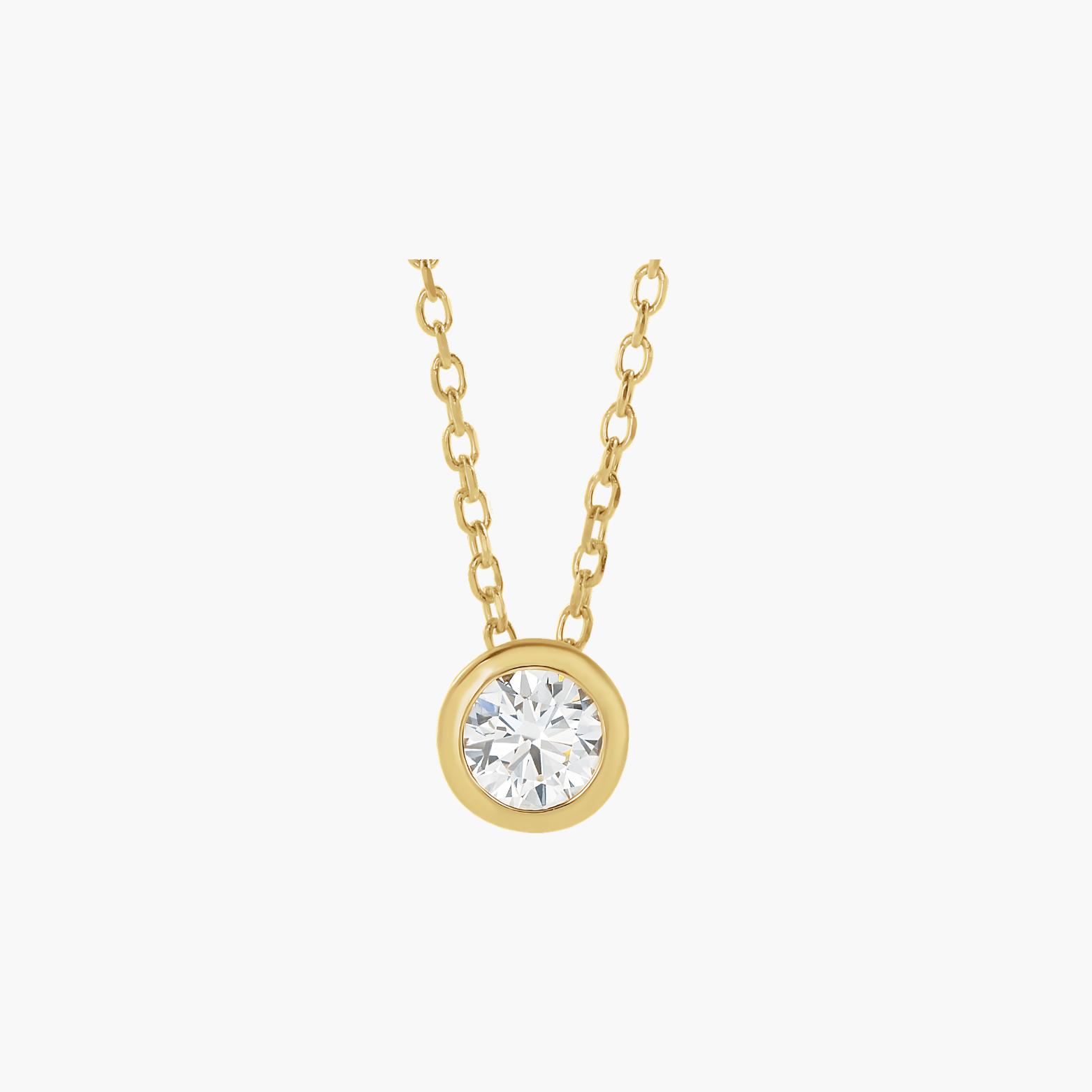 Lab Grown Diamond Bezel Necklace in 14K Gold