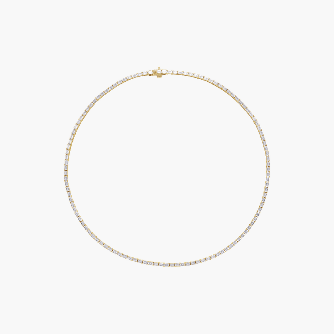 11.75 CTW Lab Grown Emerald Diamond Tennis Necklace in 14K Gold