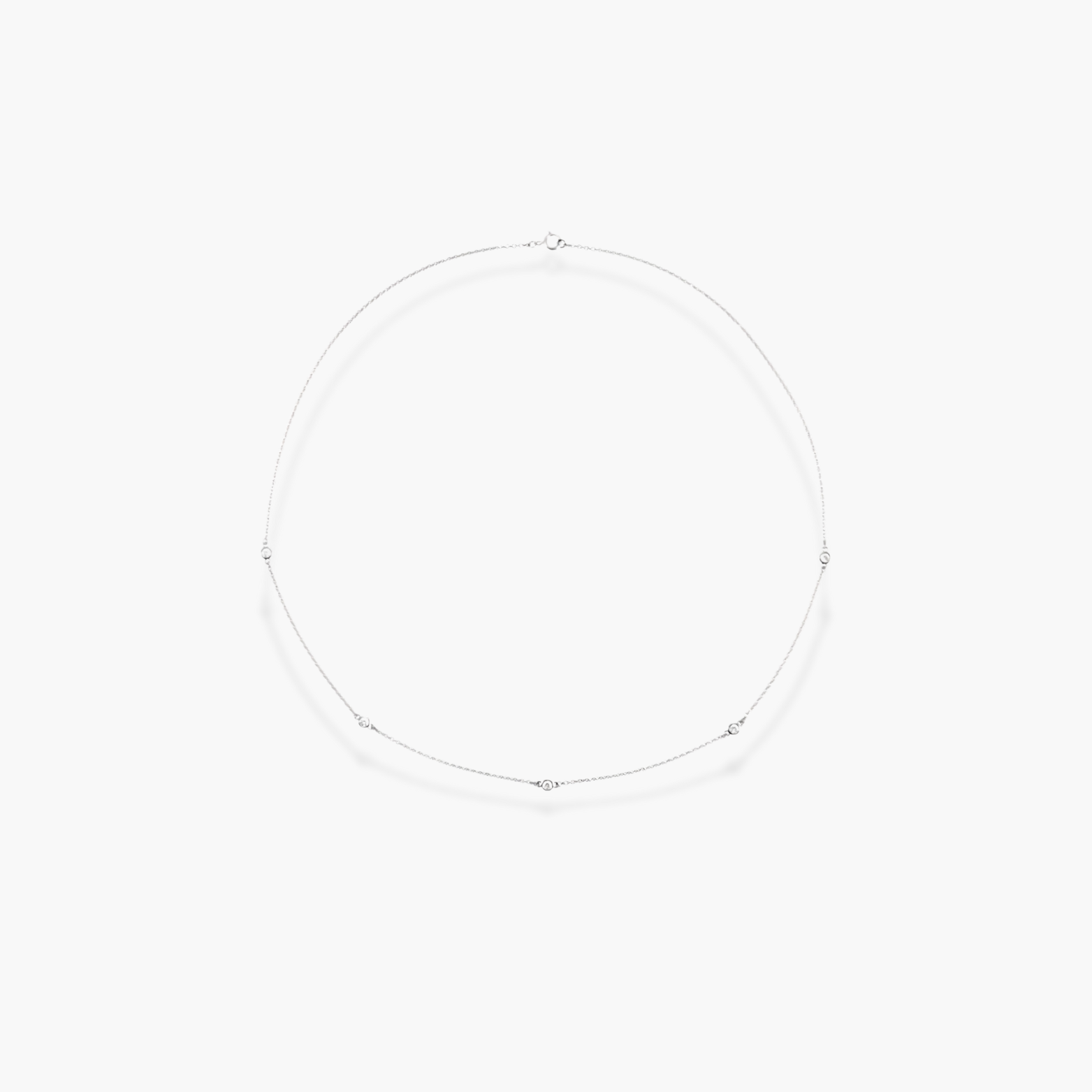 Lab Grown Diamond Station Necklace in 14K Gold