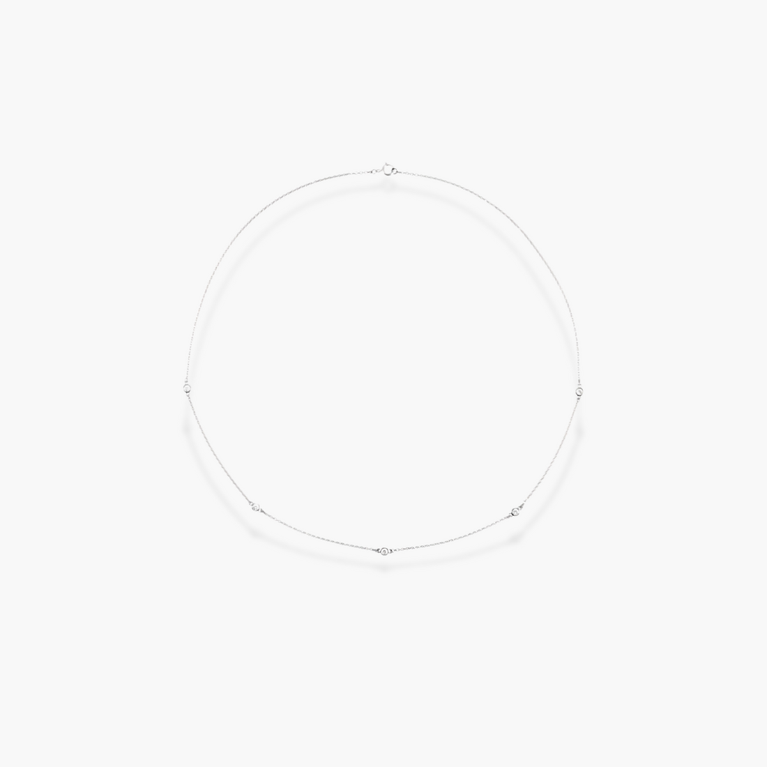 Lab Grown Diamond Station Necklace in 14K Gold