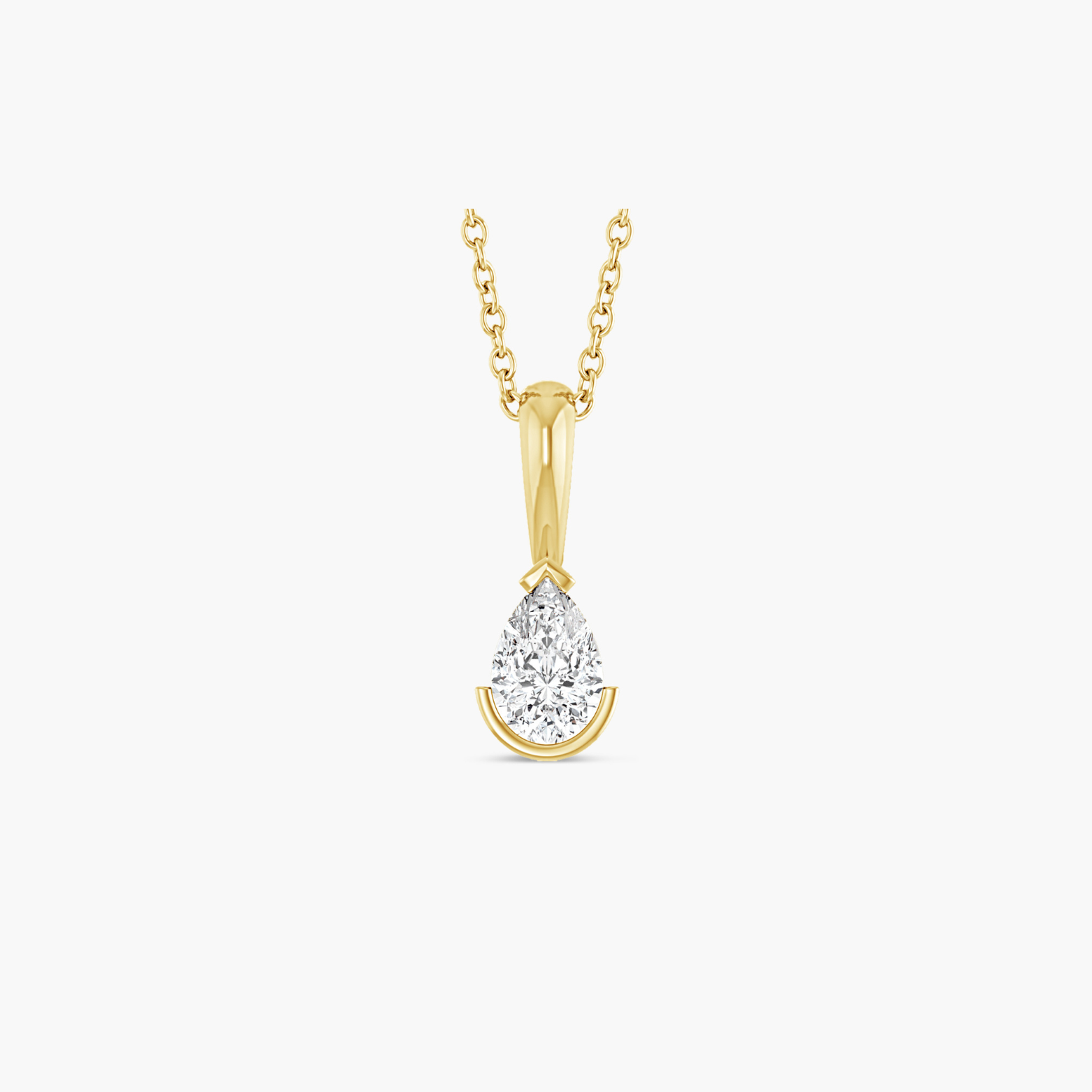 Pear-Shaped Natural Diamond Necklace in 14K Gold