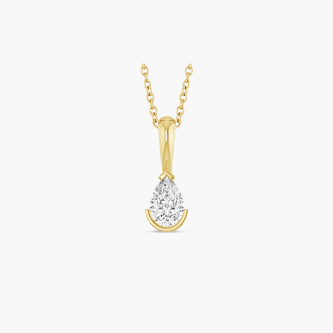 Pear-Shaped Natural Diamond Necklace in 14K Gold