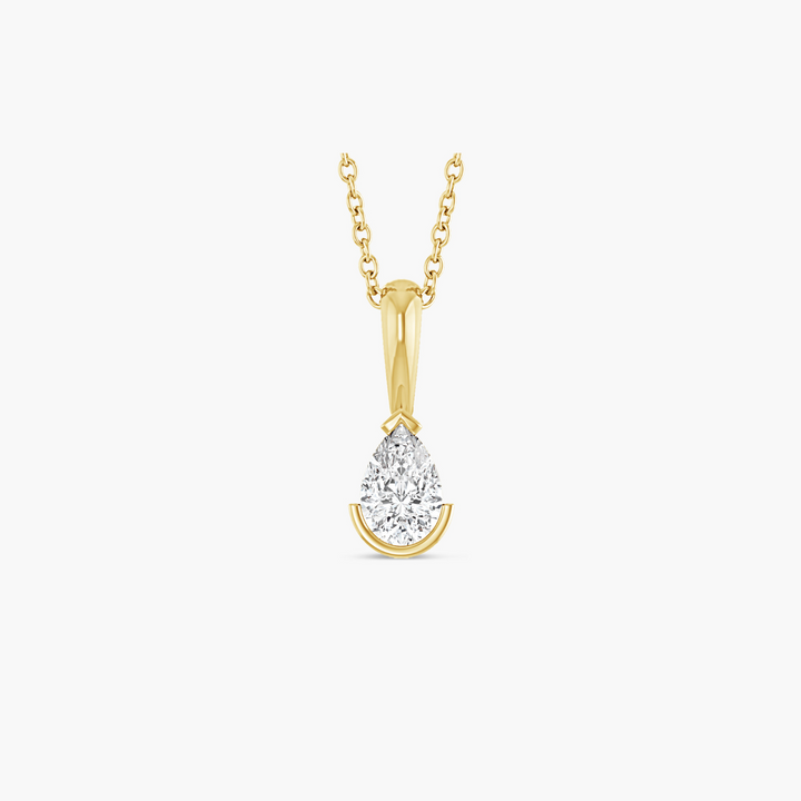 Pear-Shaped Natural Diamond Necklace in 14K Gold
