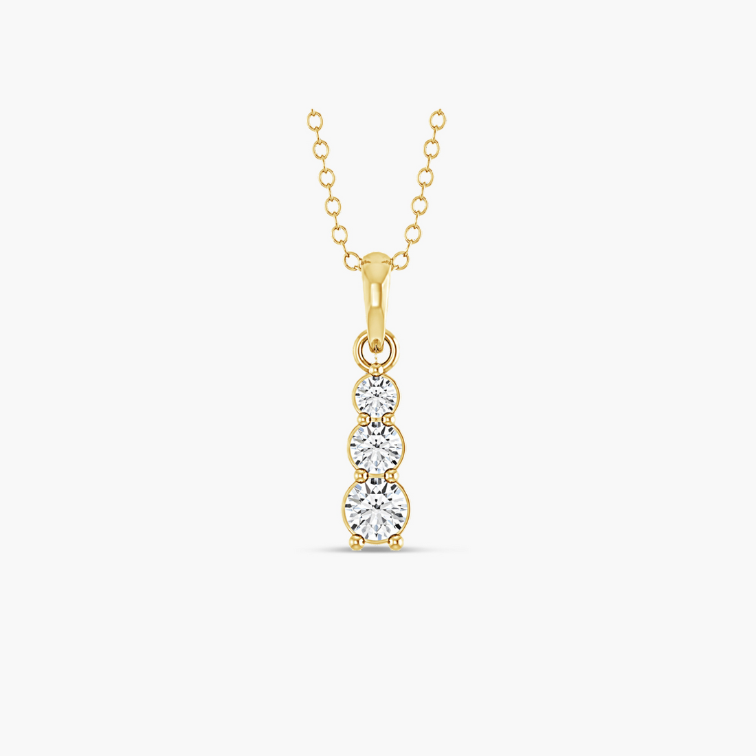 1/6 CTW Lab-Grown Diamond Graduated Bar Necklace
