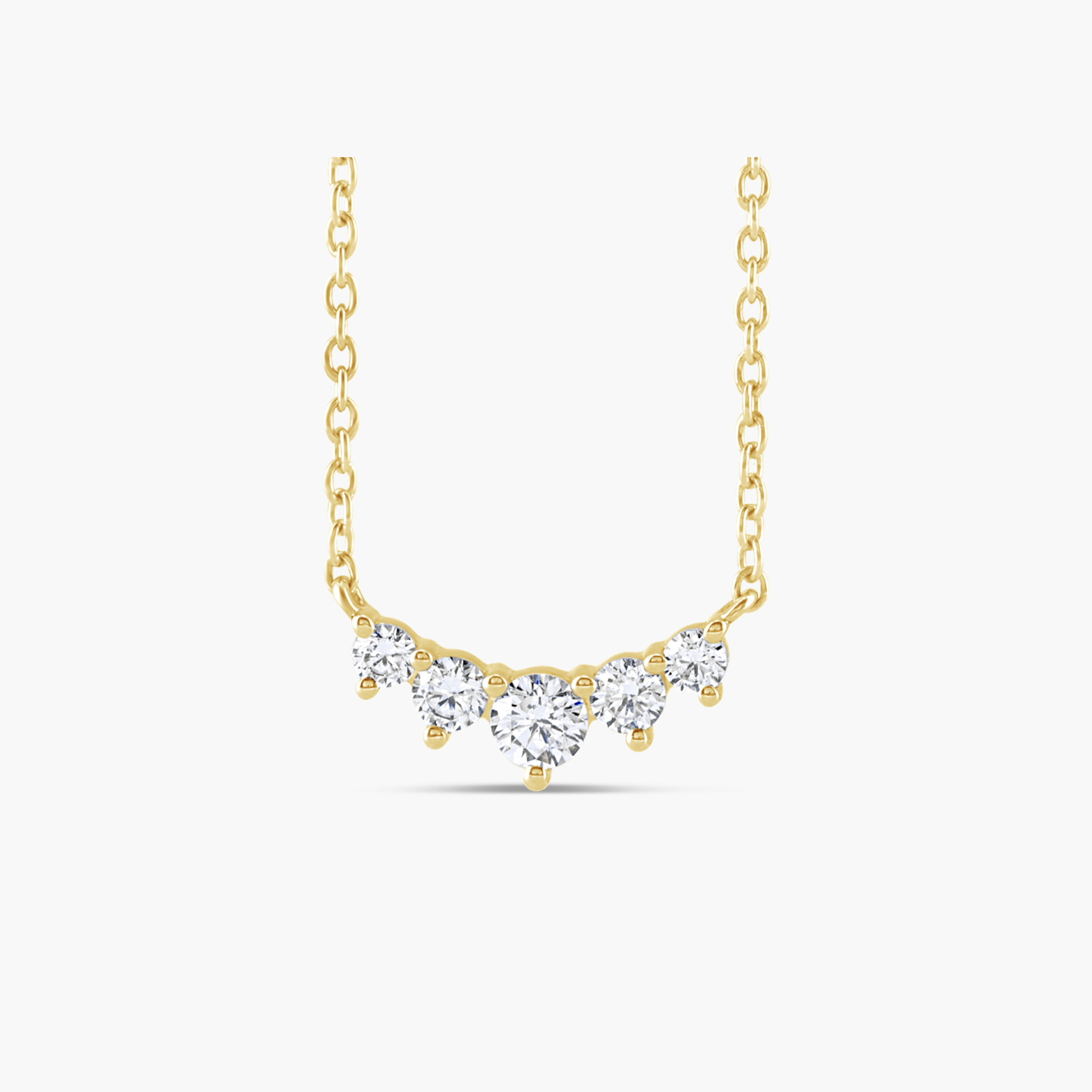 Graduated Lab-Grown Diamond Necklace in 14K Gold