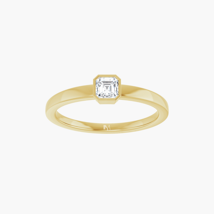 1/4 CT 14K Gold Bezel-Set Lab-Grown Diamond Ring